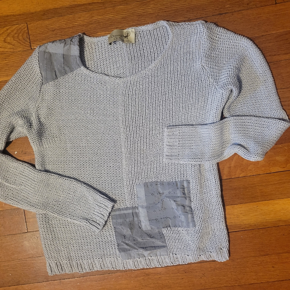 Gray Patchwork Women's Sweater